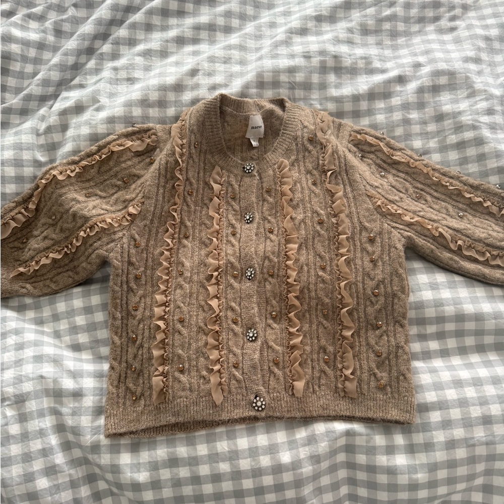Anthropologie Maeve Embellished Cardigan